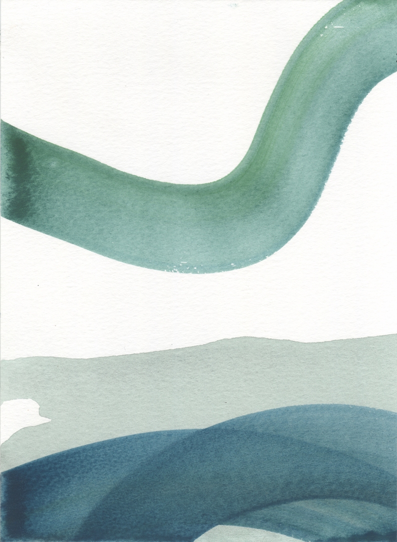 Amanda Ansell - Sleeping Curves. Watercolour on paper